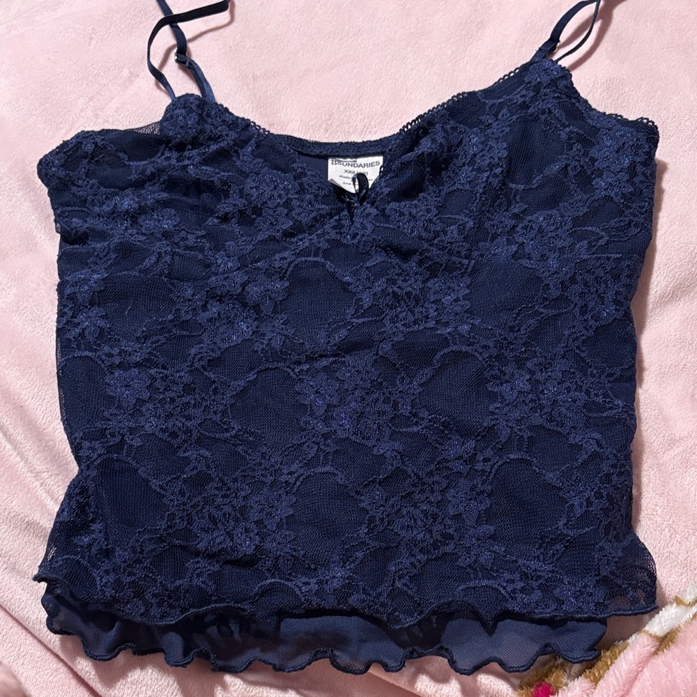 Charlotte Russe Midnight Blue Lace Camisole